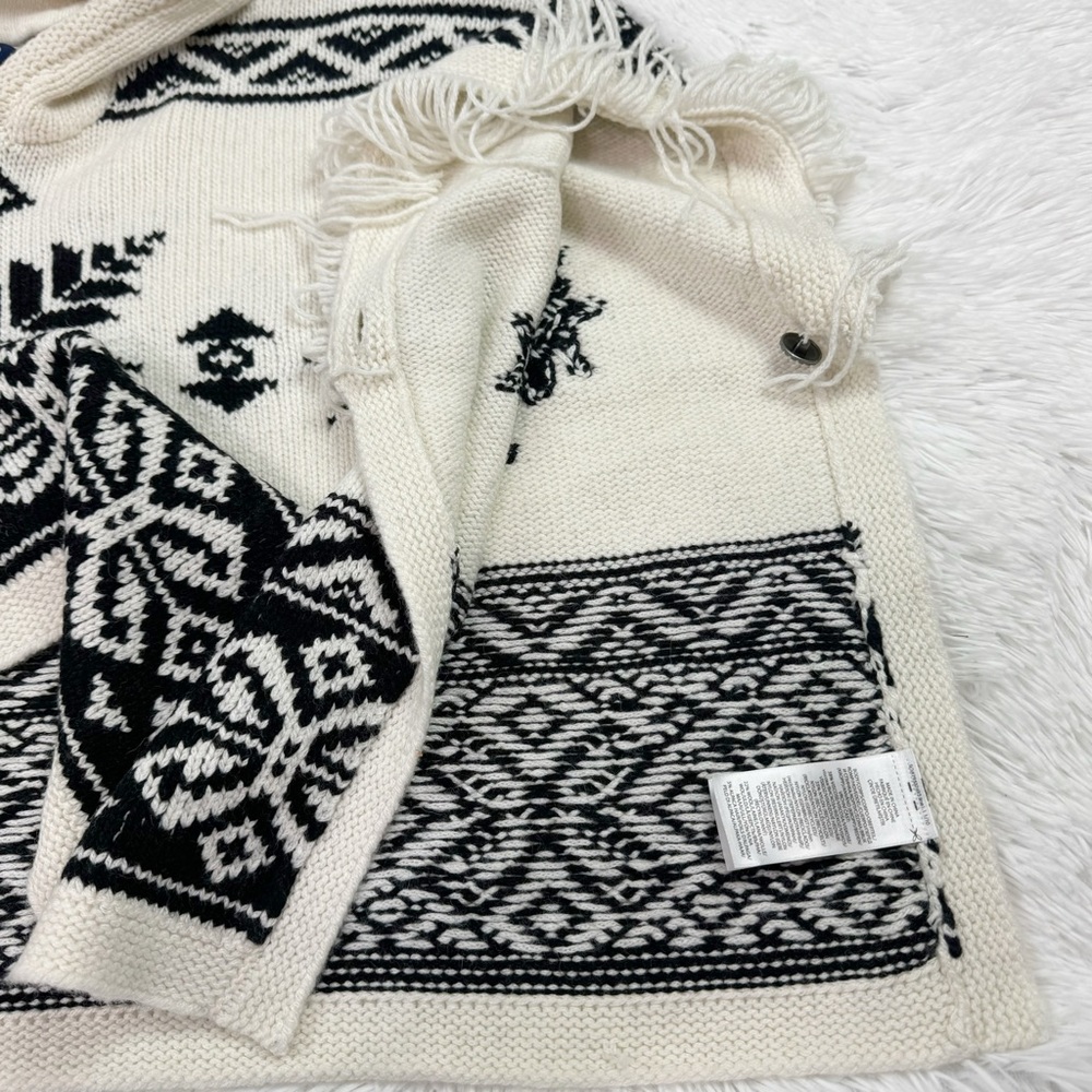 Polo Ralph Lauren girl’s hooded bohomien print sweater poncho alpaca wool blend - Picture 6 of 12